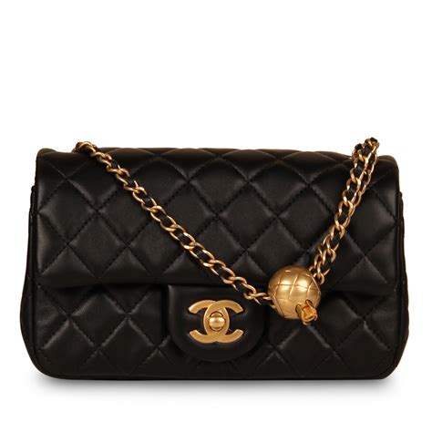 chanel classic flap mini pearl crush|Chanel mini flap bag outfit.